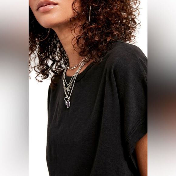 NWOT Free People Sz XS & SM Black Crop Top NWOT - Picture 4 of 4